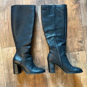 Black Knee-High Leather Boots
